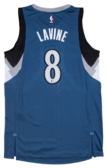 2014-15 Zach LaVine Game Used & Signed Minnesota Timberwolves Road Jersey  Used For 2 Games (Equipment Manager LOA & Beckett)